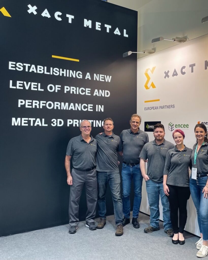 Xact Metal Team at Formnext event to promote their affordable metal 3d printing systems.