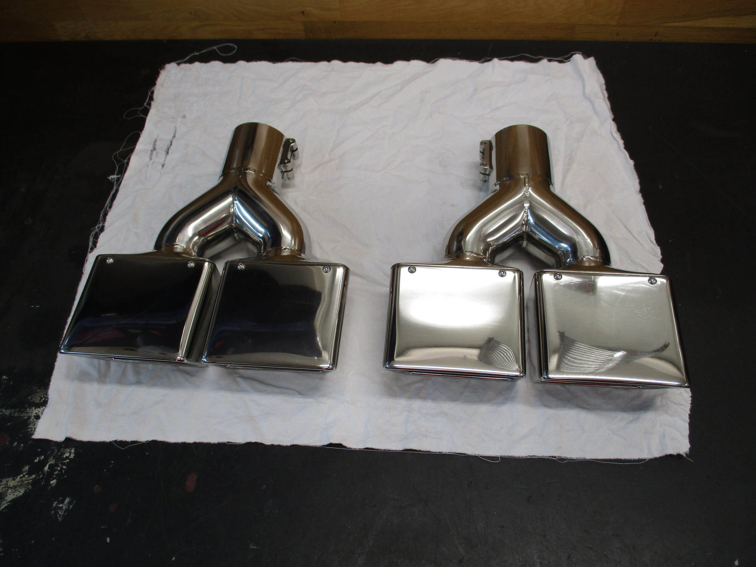 polished custom 3d printed tailpipes